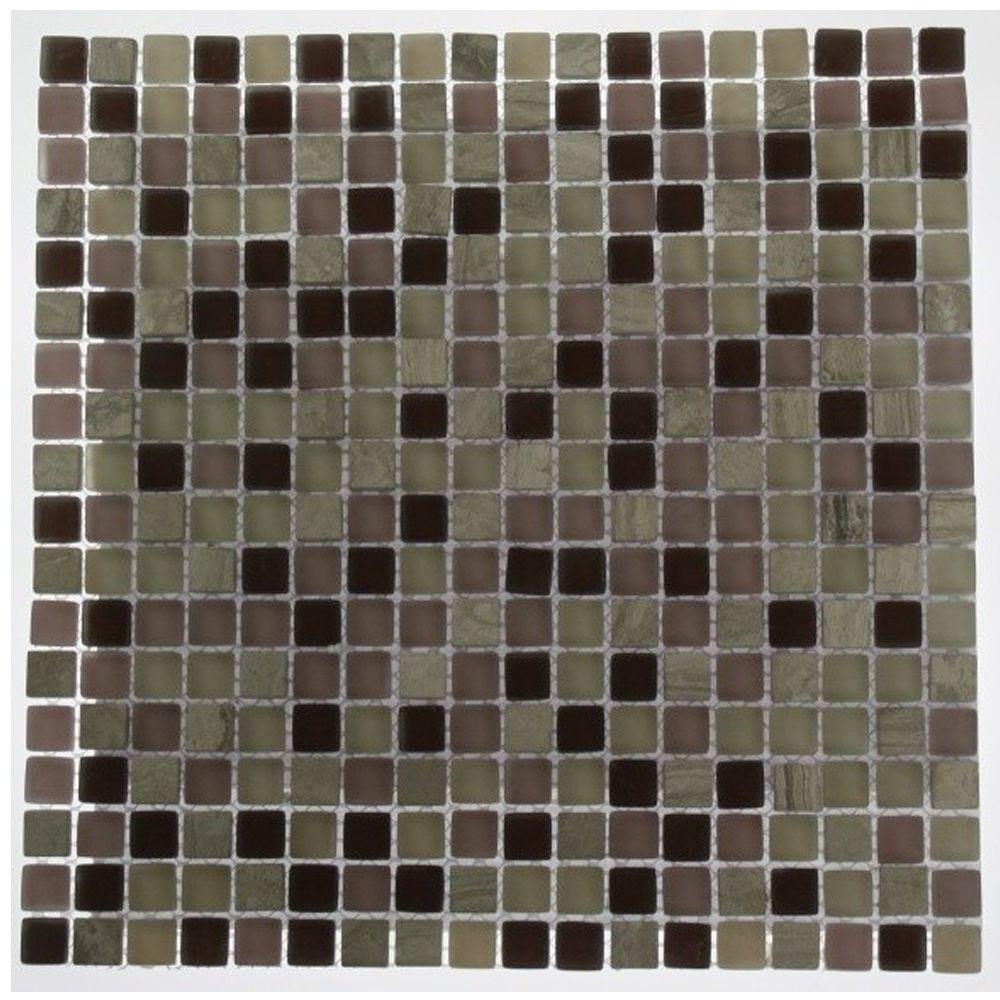 Splashback Tile Rocky Mountain Blend 12 in. x 12 in. x 8 mm Glass