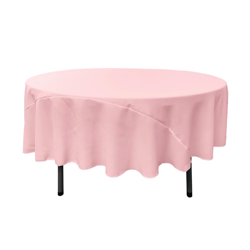 LA Linen 90 in. Round Light Pink Polyester Poplin Tablecloth TCpop90R_PinkLgtP37 - The Home Depot