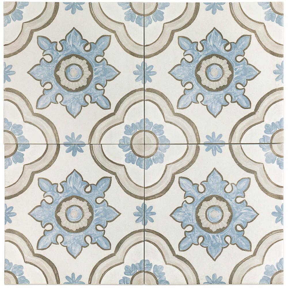 Ivy Hill Tile Valencia MultiColor Encaustic 4 in. x 0.39 in. Matte