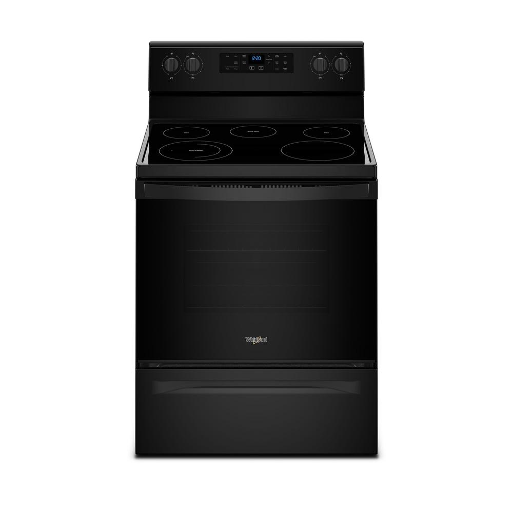 Whirlpool 5 3 Cu Ft Electric Range With Steam Clean And Elements In Black Wfe505w0hb The Home Depot - Whirlpool Electric Glass Top Stove Whirlpool 5 3 Cu Ft Electric Range With Steam Clean And Elements In Black Wfe505w0hb The Home Depot - Whirlpool Electric Glass Top Stove