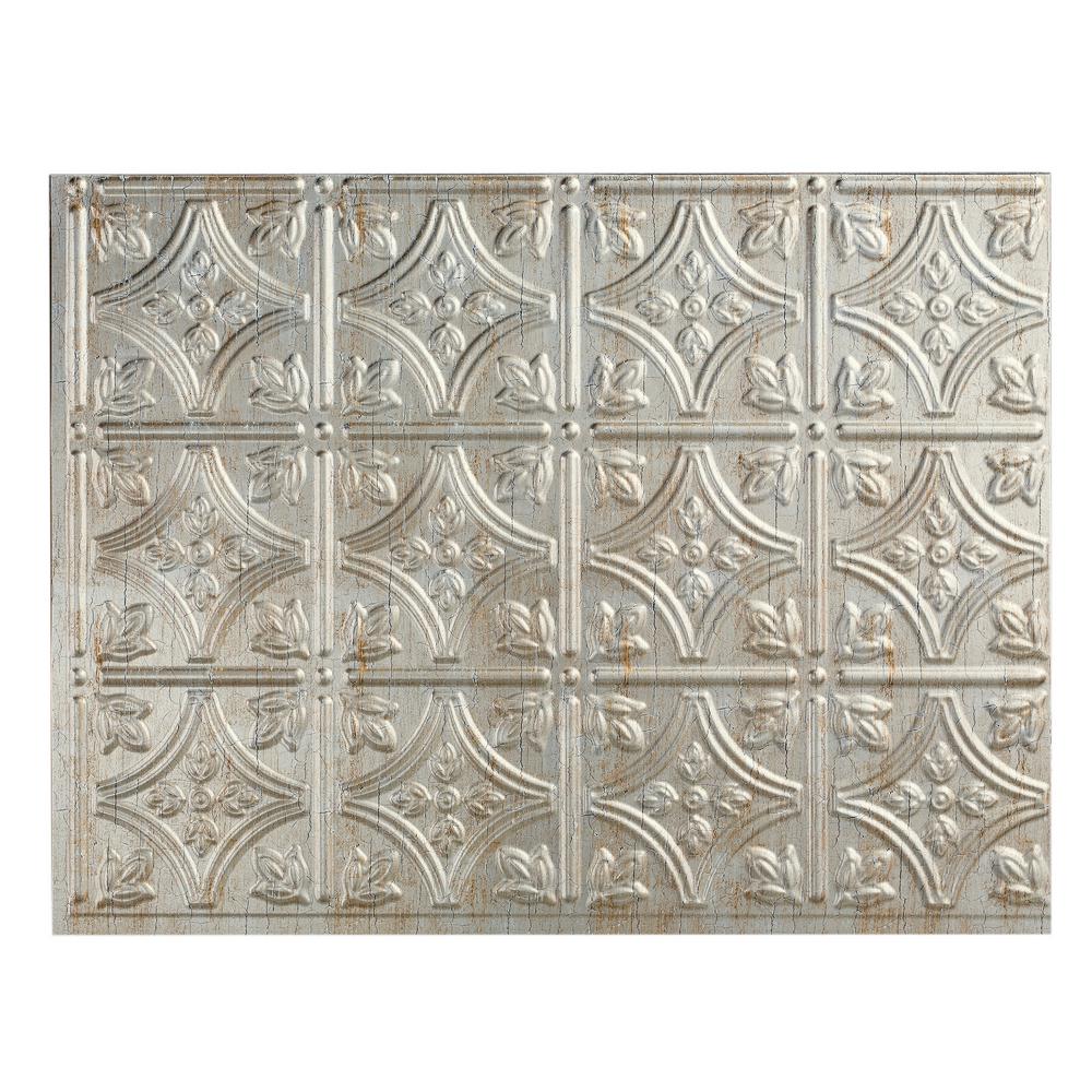 Fasade 18 in. x 24 in. Traditional 1 Vintage Metal Vinyl Backsplash