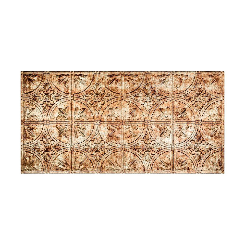 Fasade Traditional Style 2 2 Ft X 4 Ft Glue Up Pvc Ceiling Tile In Bermuda Bronze