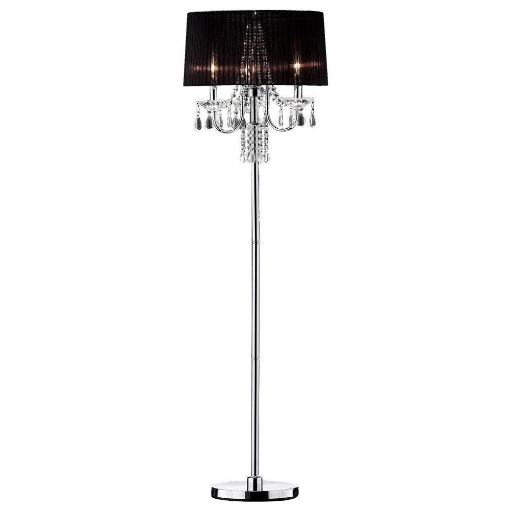 Ore International 61 In Silver Crystal Drop Floor Lamp