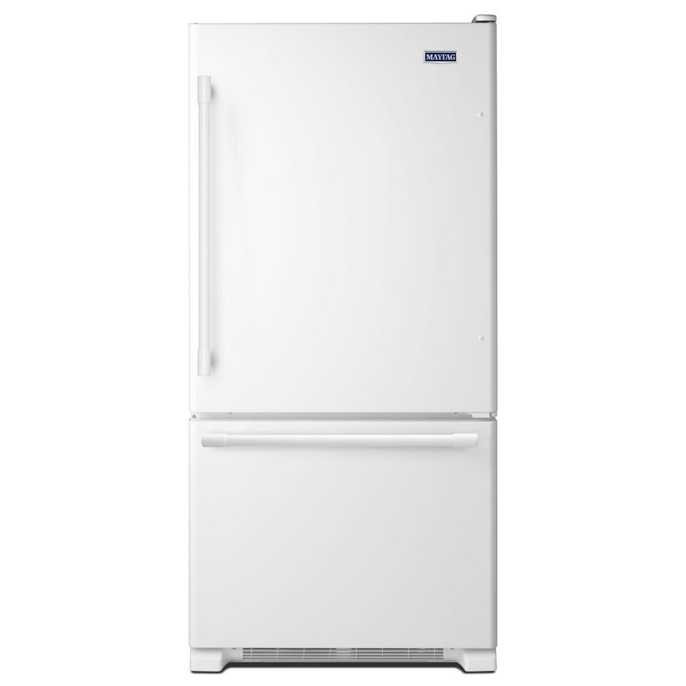 Maytag 30 in. W 19 cu. ft. Bottom Freezer Refrigerator in White