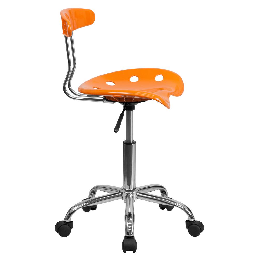 Flash Furniture Vibrant Orange And Chrome Task Chair With Tractor