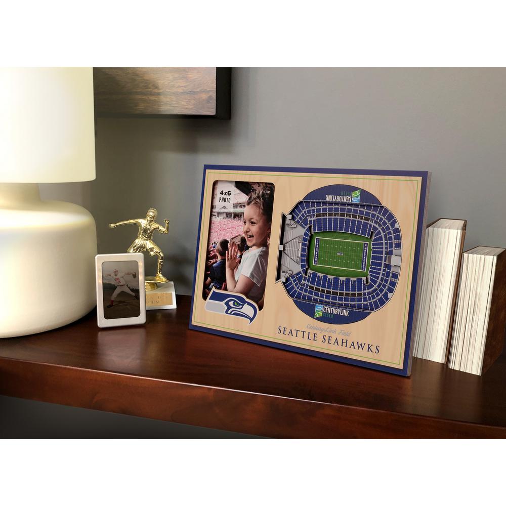 Nfl Seattle Seahawks Team Colored 3d Stadiumview With 4 In X 6 Picture Frame