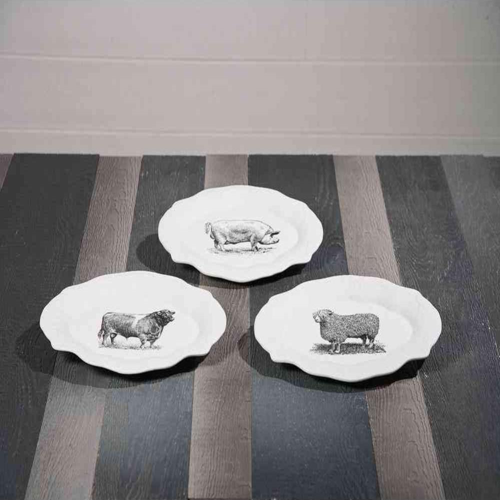 Maye Ceramic Plates Set Of 3 A0319135 The Home Depot