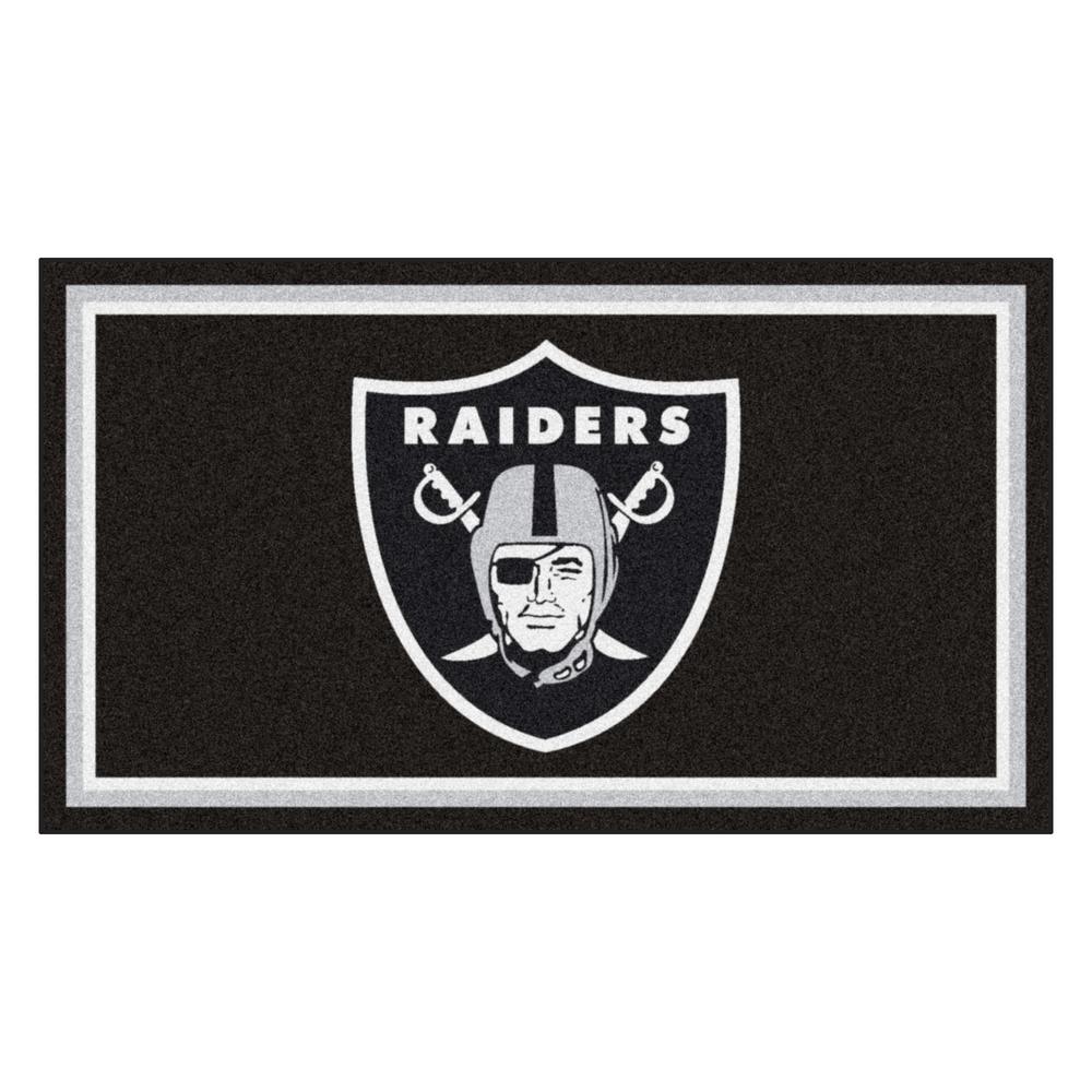 Floor Mats Fanmats 7361 Nfl Oakland Raiders Nylon Face Football