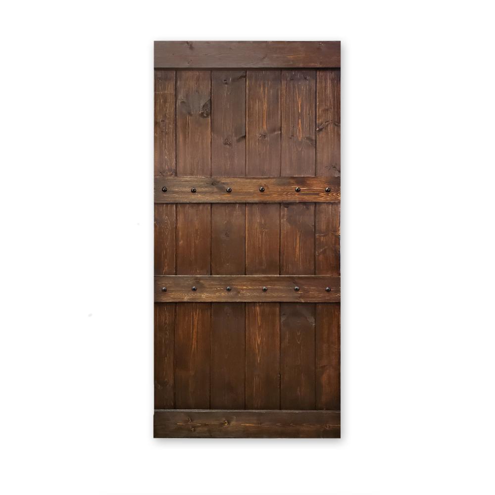 Calhome Clavos Series 36 In X 84 In 3 Panel With Brown Stained