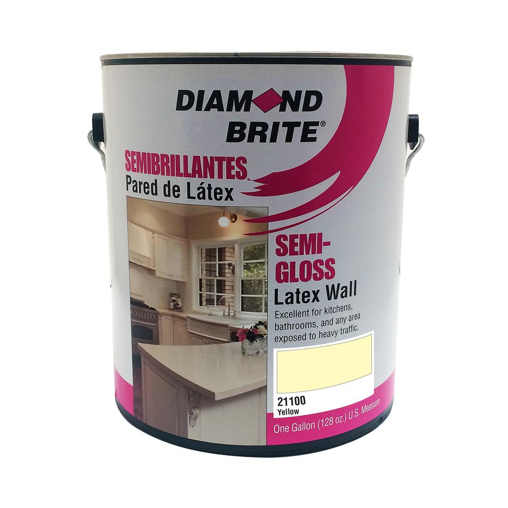 Diamond Brite Paint 1 gal. Yellow SemiGloss Latex Interior Paint21100