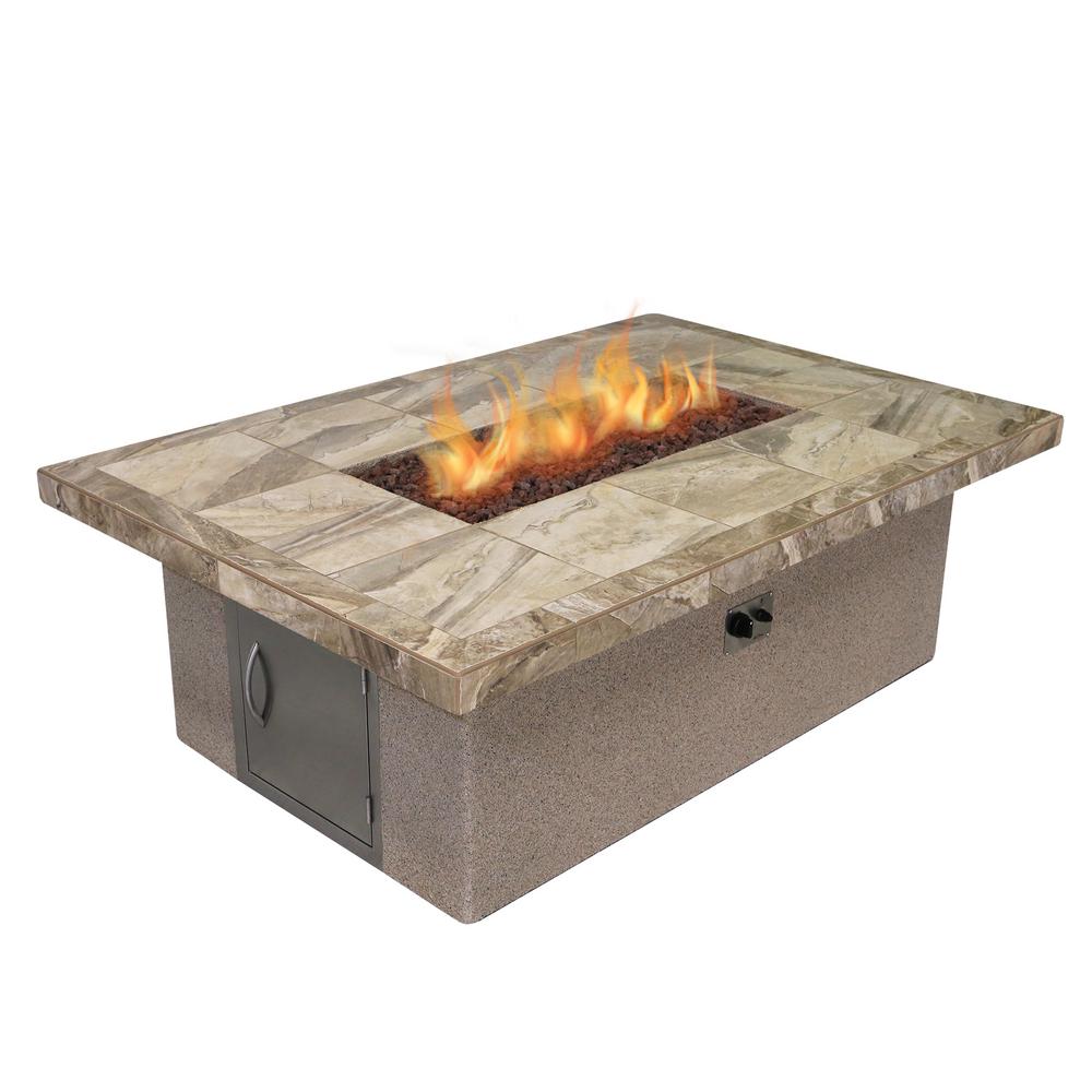 Real Flame Sedona 66 in. x 19 in. Rectangle FiberConcrete Propane Fire