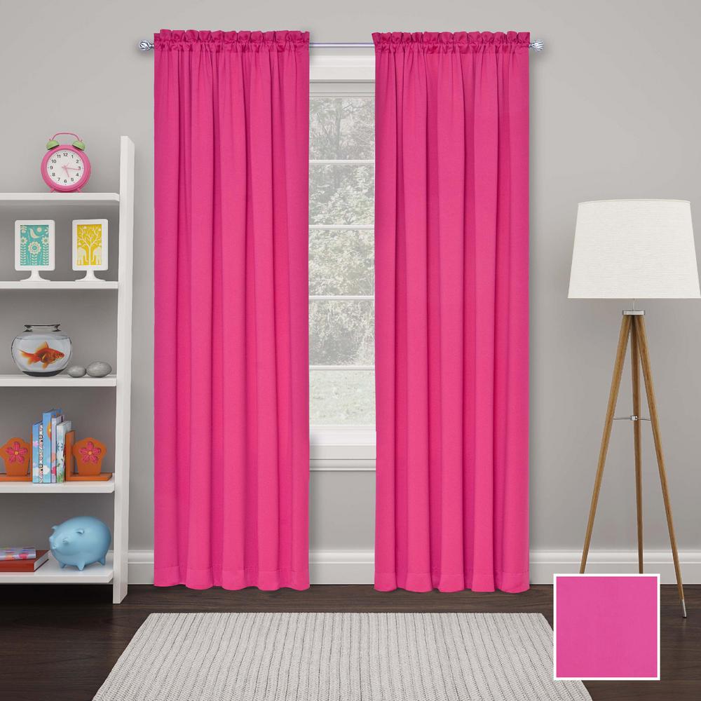 Eclipse Tricia 63 in. L Polyester Curtain in Pink15946052063PNK The