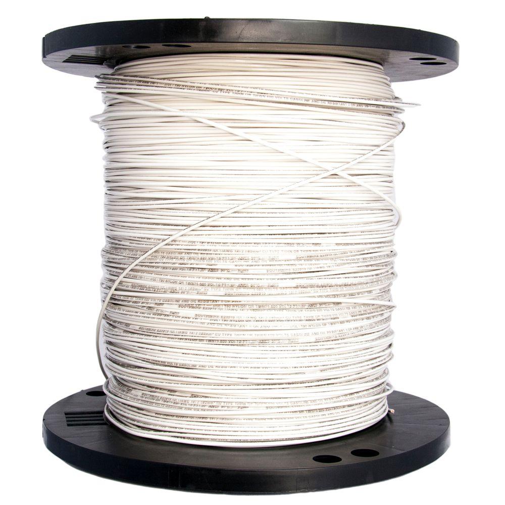 Southwire 2500 ft. 14 White Stranded CU THHN Wire22956706 The Home Depot
