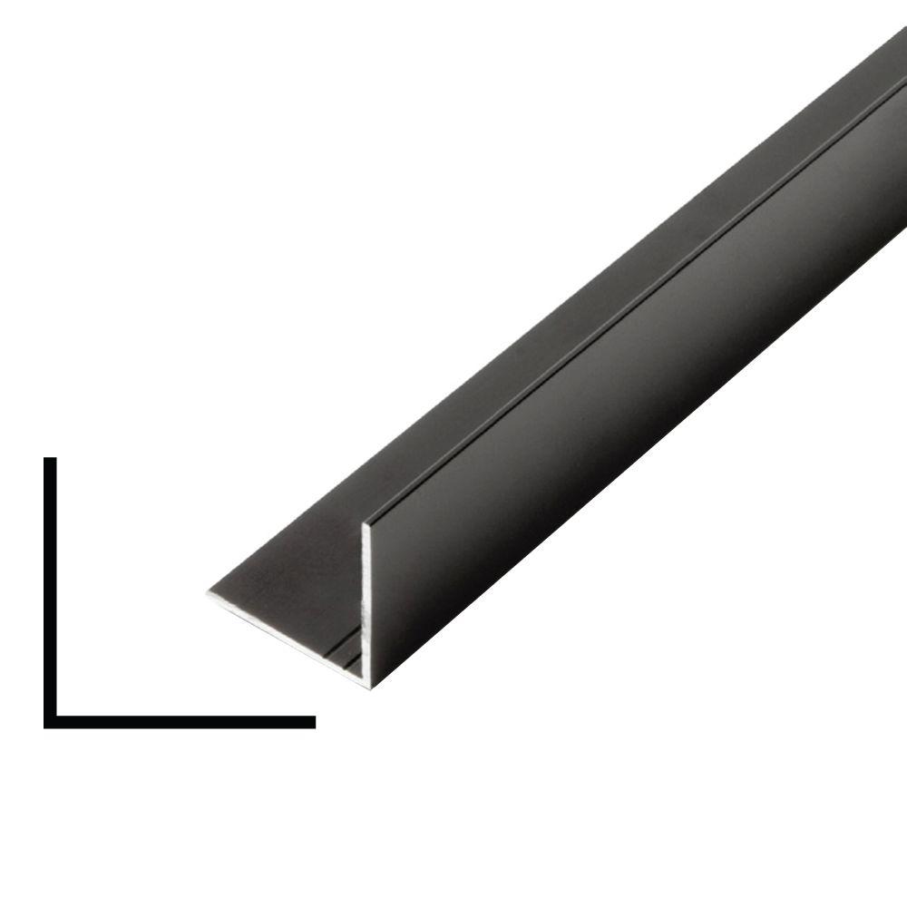 Alexandria Moulding 3/4 in. x 3/4 in. x 96 in. Metal Mira Black Outside