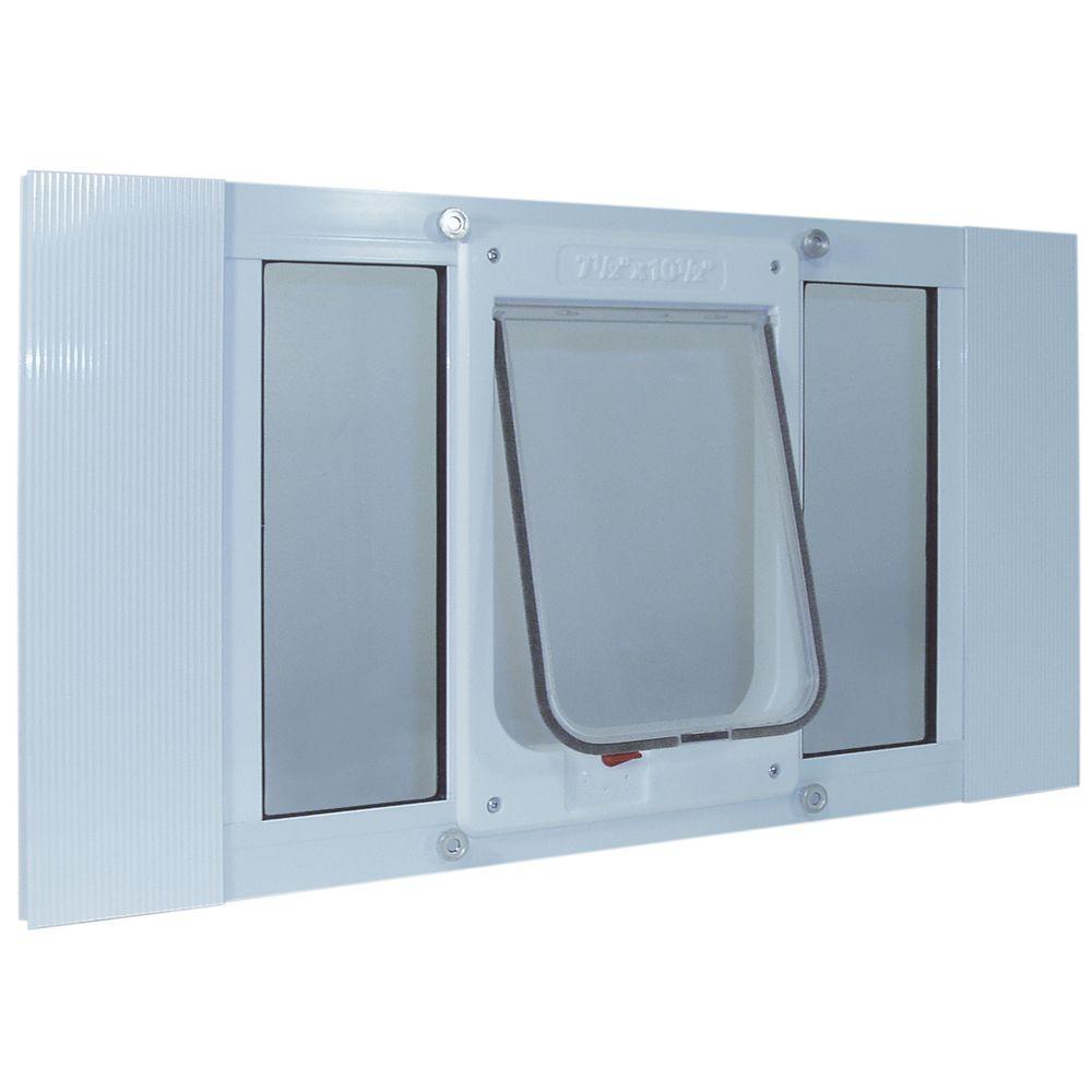 Ideal Pet 7 5 In X 10 5 In Large White Chubby Kat Pet Door Insert For 33 In To 38 In Wide Aluminum Sash Window