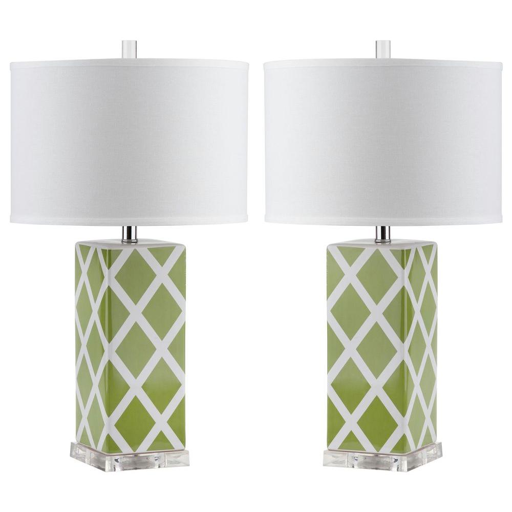 Safavieh Garden 27 In Grey Lattice Table Lamp Set Of 2 Lit4134c Green Lattice Table Lamp Set Of 2