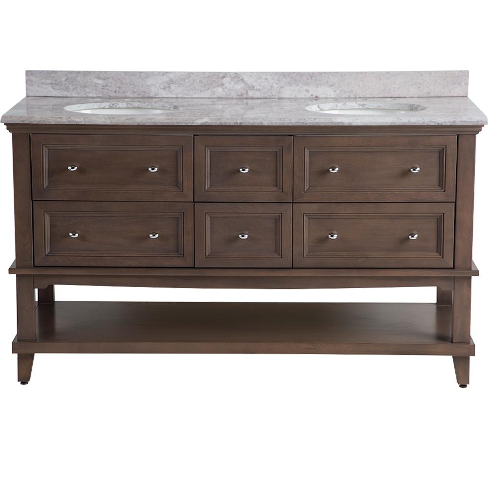 Home Decorators Collection Teasian 60 in. W x 22 in. D Bathroom Vanity