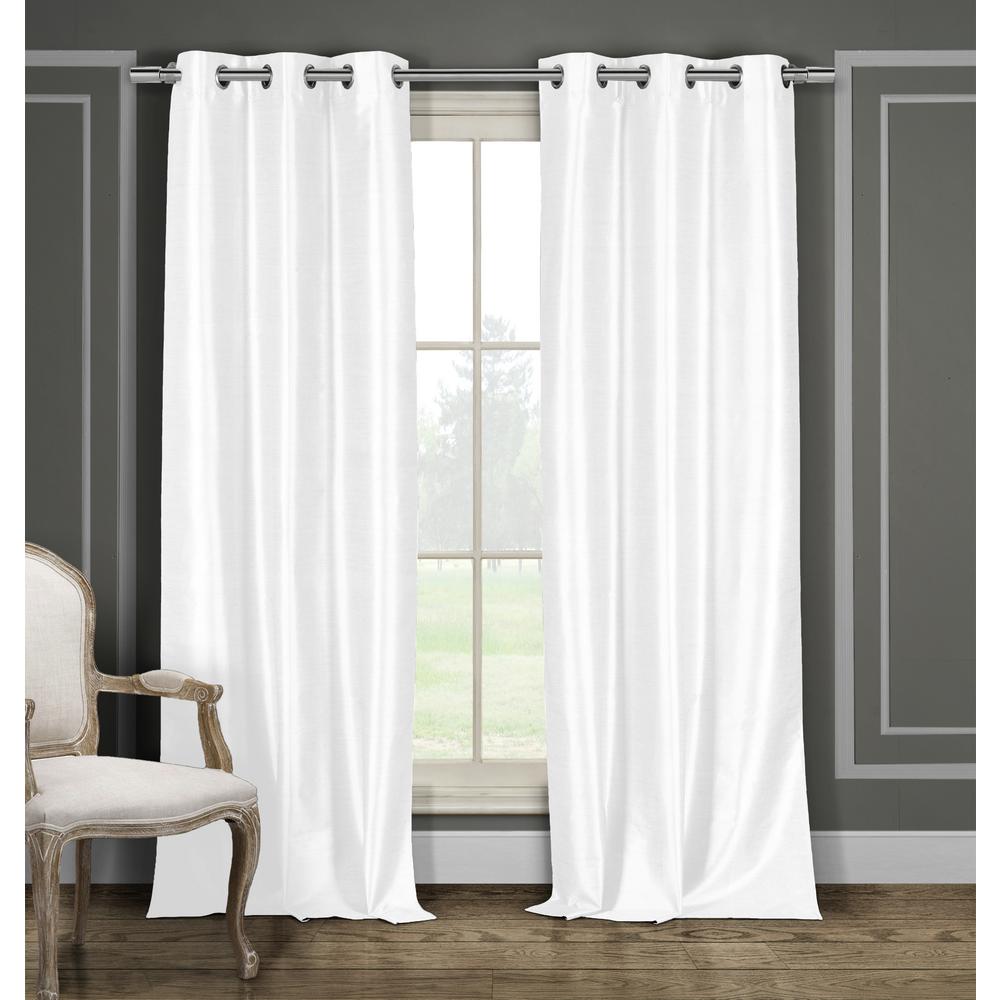 Duck River Balifull White Faux Silk Grommet Panel Pair 54 In W