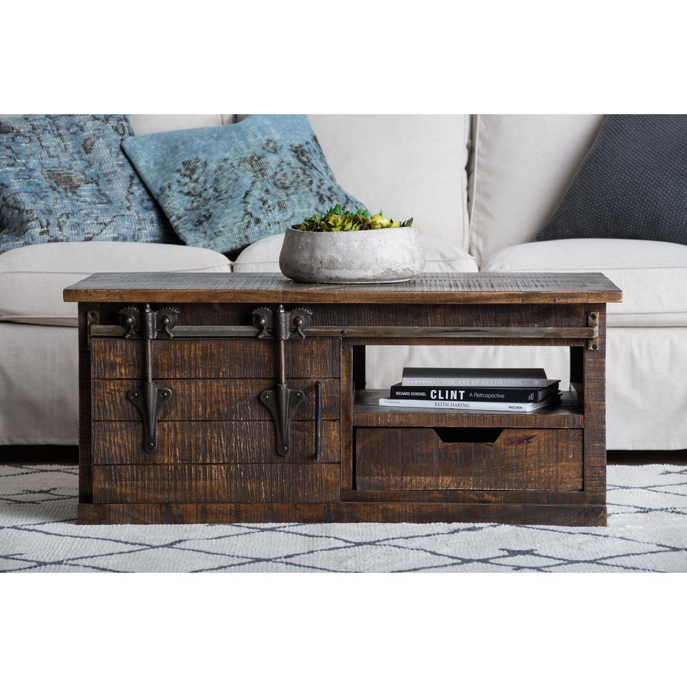 Rst Brands Wyatt Brown Barn Door Coffee Table Ip