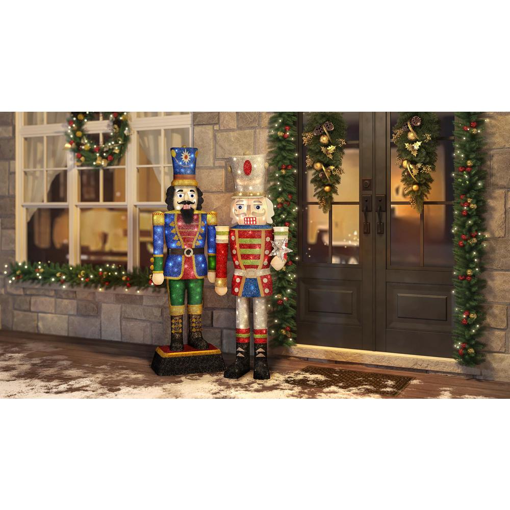 Home Accents Holiday Toasty Tinsel 5 Ft Pre Lit Tinsel Nutcracker