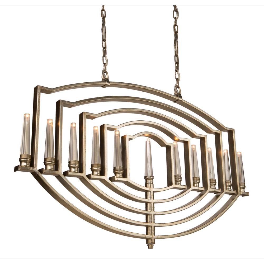 Bel Air Lighting Apollo 8 Light Antique Silver Leaf Chandelier 70659 11 Light Silver Leaf Chandelier