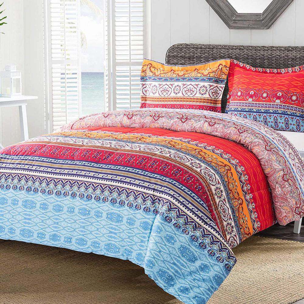 Shatex 2 Piece Boho Luxury Microfiber Twin Comforter Set Printed Comforter With 1 Pillow Sham Mgw1mrbm2bt The Home Depot