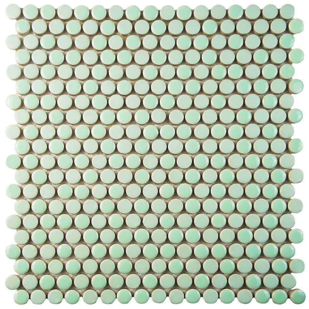 Merola Tile Comet Penny Round Mint 11 1 4 In X 3 9 Mm Merola Tile Comet Penny Round Mint 11 1 4 In X