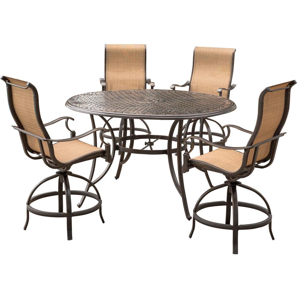 Patio Furniture Counter Height Table Sets - Hanover Monaco 7-Piece Aluminum Round Outdoor Bar-Height ... - Counter and gathering height outdoor patio furniture sets by family leisure.