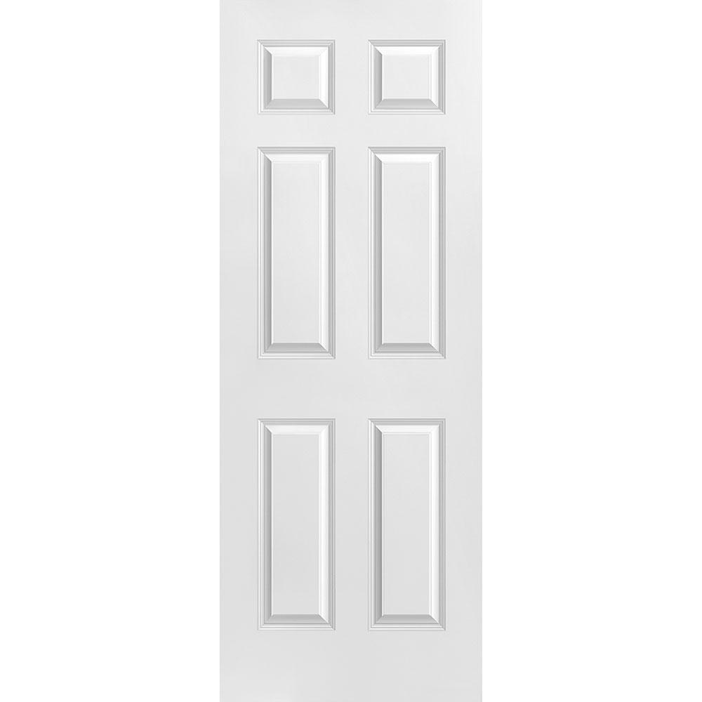 Jeld Wen 32 In X 78 In 6 Panel Primed Steel Prehung Right Hand Inswing Front Door W Brickmould Thdjw166100260 The Home Depot