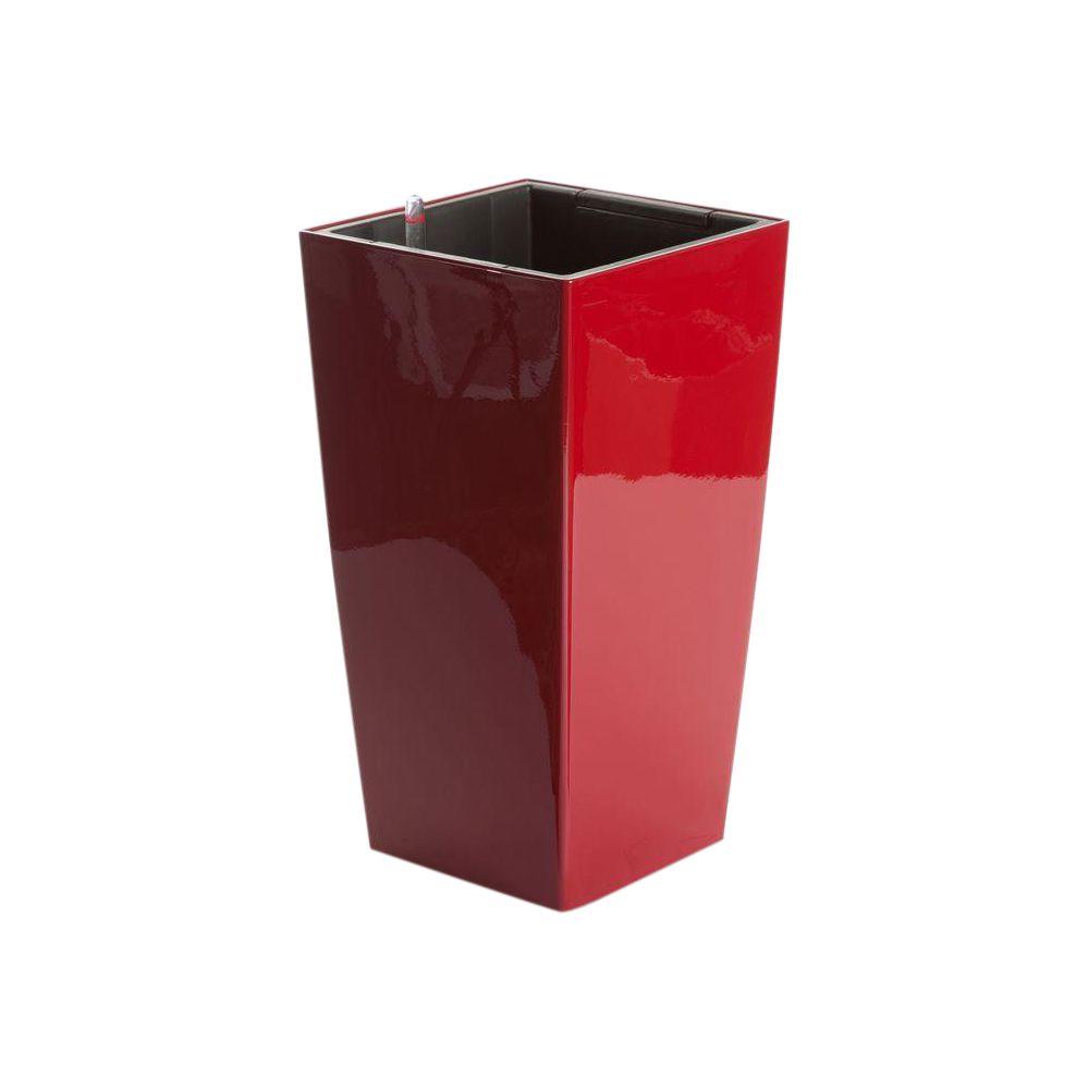 Red Gloss Plant Pots Planters The Home Depot Square Gloss Red Self Watering Plastic Planter