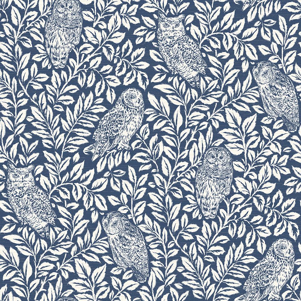 Wallpaper Sample Animal Print Farmhouse Home Decor Parliament Navy Owl Wallpaper Sample
