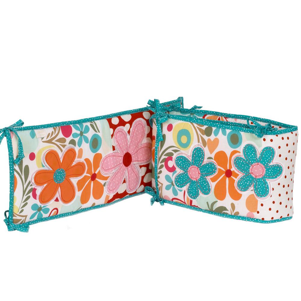 Cotton Tale Designs Lizzie 4 Piece Multicolored Floral Cotton Crib