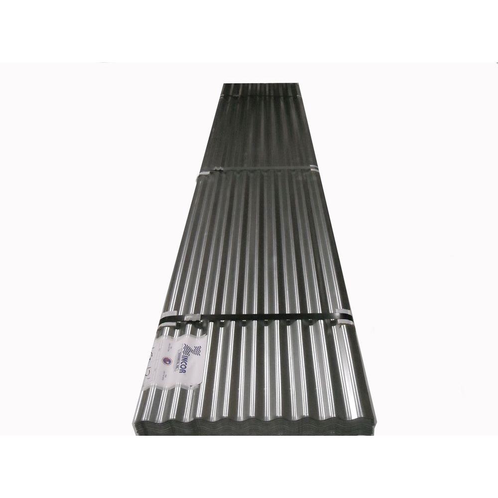 2-1/2 in. x 10 ft. Metal Corrugated Roof Panel-10FTGZINC - The Home Depot