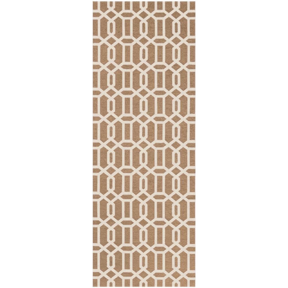 Ruggable Washable Fretwork Rich Tan 3 ft. x 7 ft. Stain Resistant