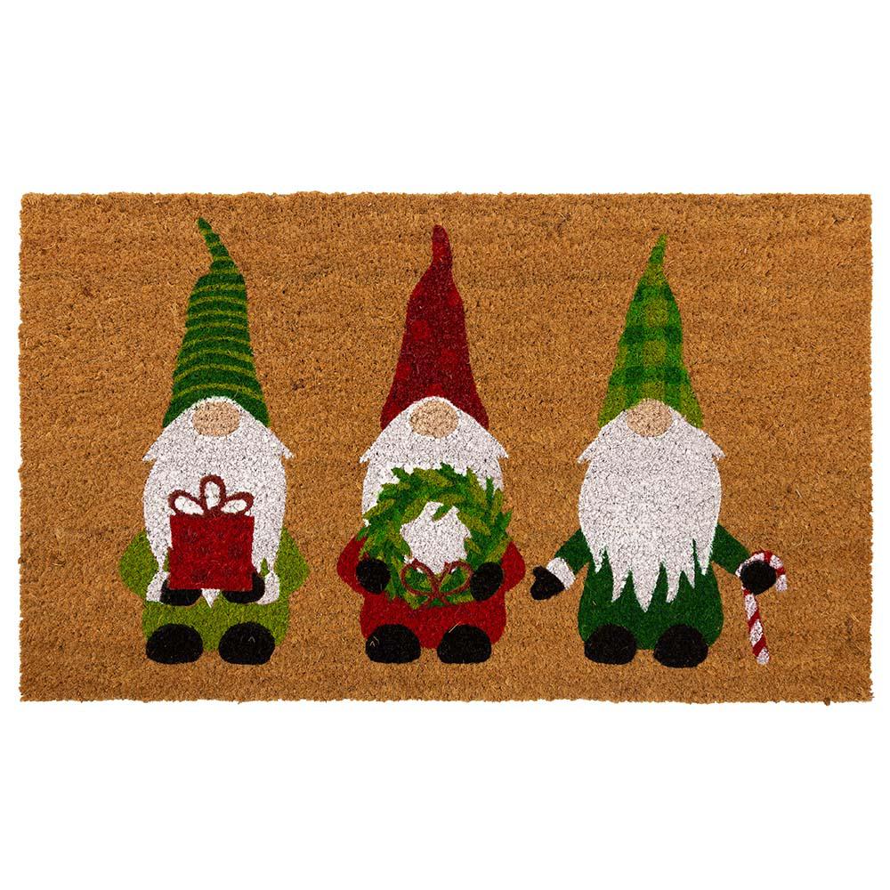Home Accents Holiday Gnome Trio Coir 18 in. x 30 in. Holiday Door Mat