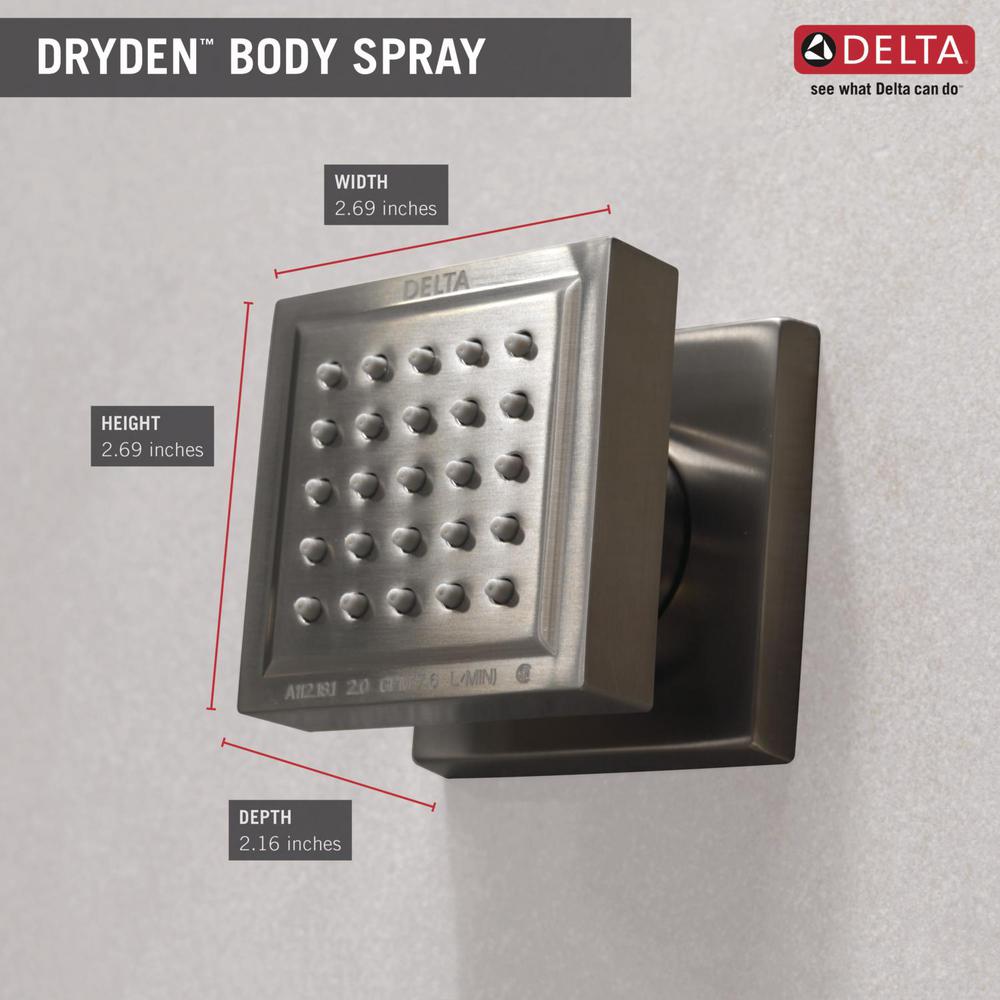 Delta Body Spray With H2okinetic Technology In Stainless 50150 Ss Delta Body Spray With H2okinetic