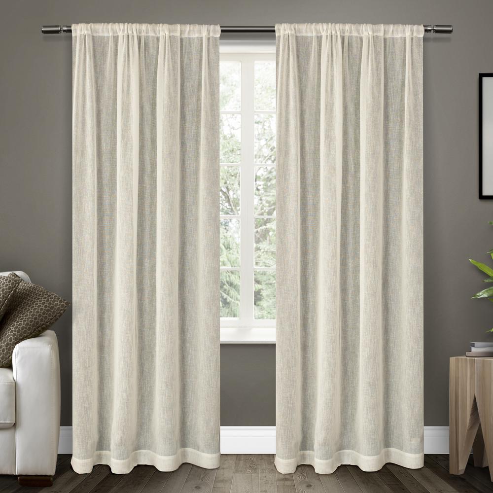 Belgian 54 In W X 84 L Sheer Rod Pocket Top Curtain Panel Sheer Rod Pocket Top Curtain Panel