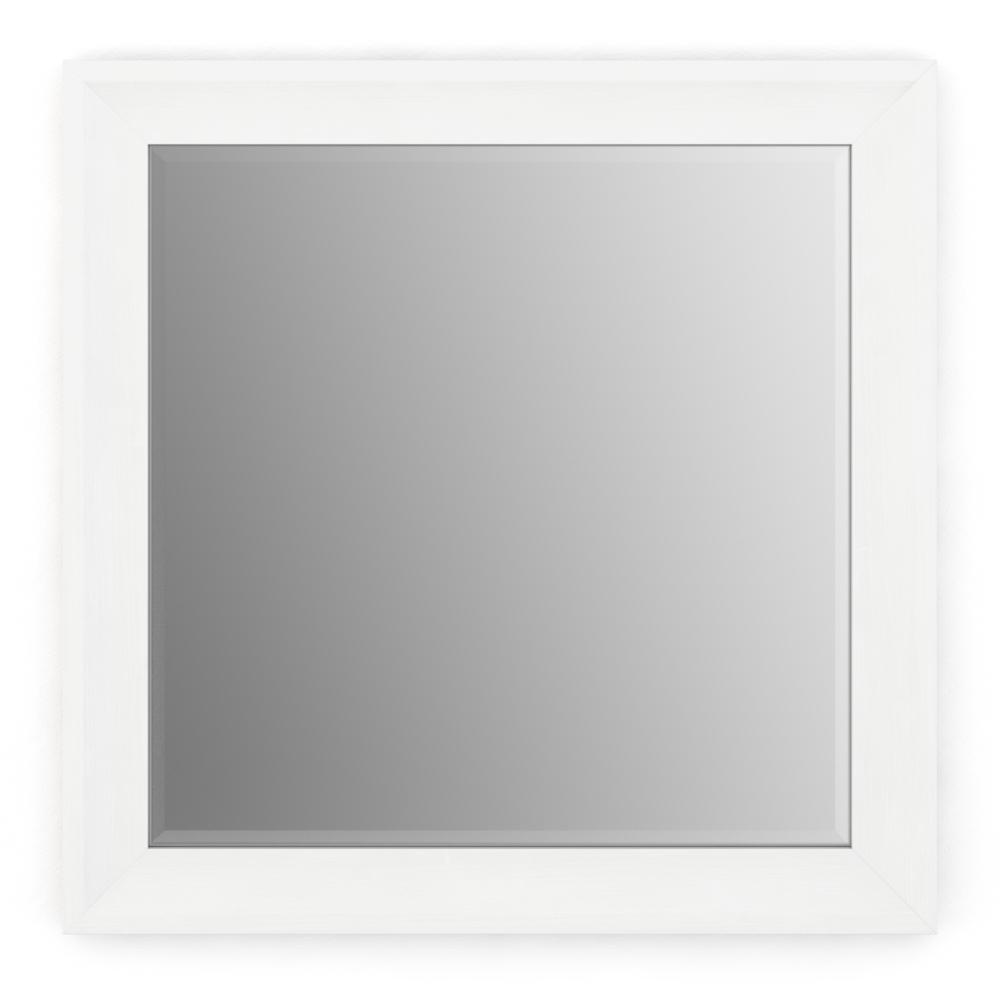 white framed mirror 28x32