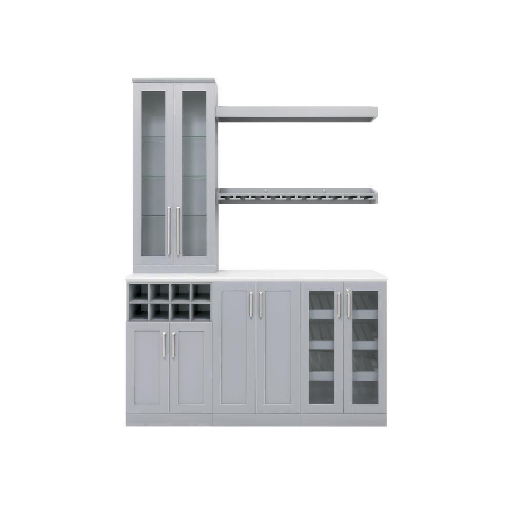NewAge Products Home Bar 21 in. Gray Set (7Piece)61192 The