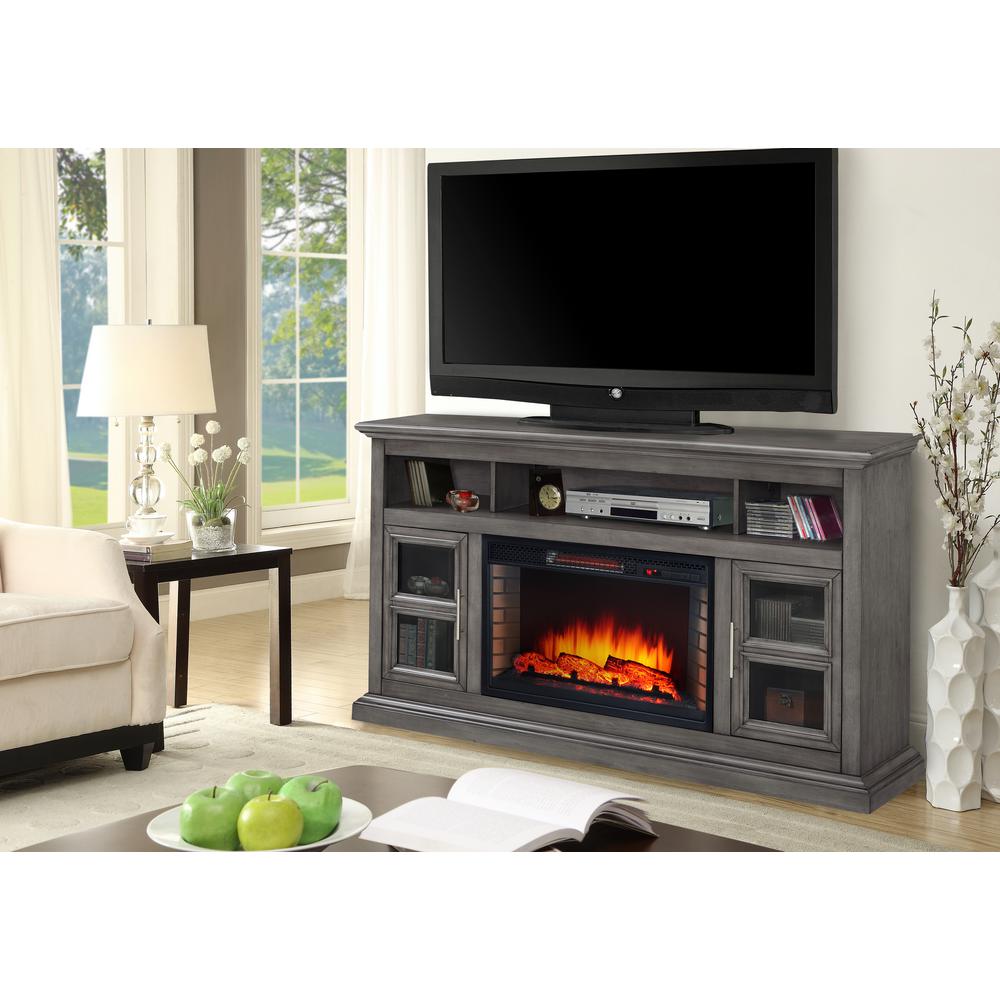 Muskoka Glendale 58 in. Freestanding Electric Fireplace TV Stand Dark Weathered Gray370190205 