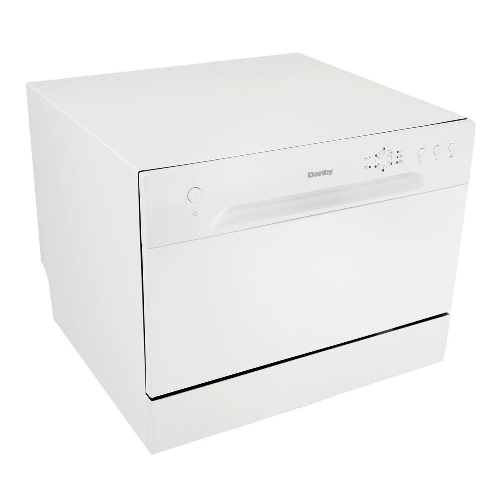 Danby Portable Dishwasher In White With 6 Place Setting Capacity