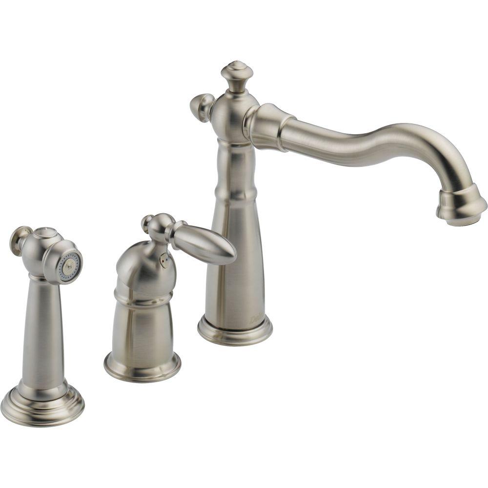 Delta Victorian Single-Handle Standard Kitchen Faucet with Side Sprayer