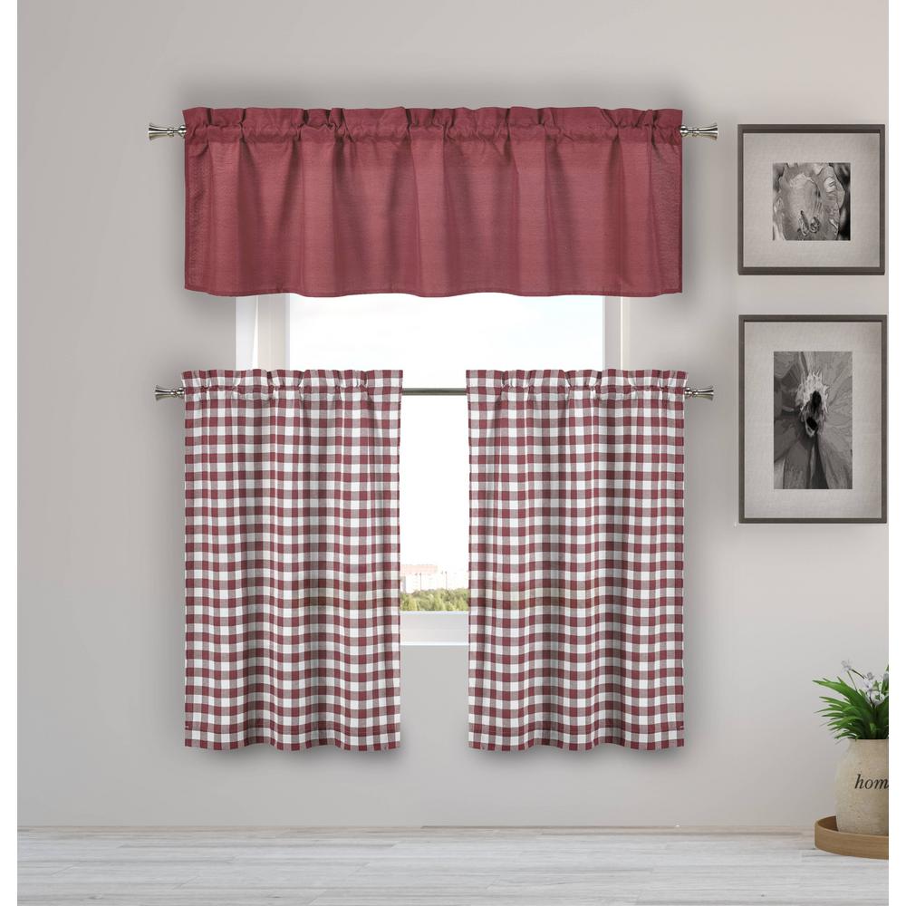 Red Gingham Curtains Drapes Window Treatments The Home Depot