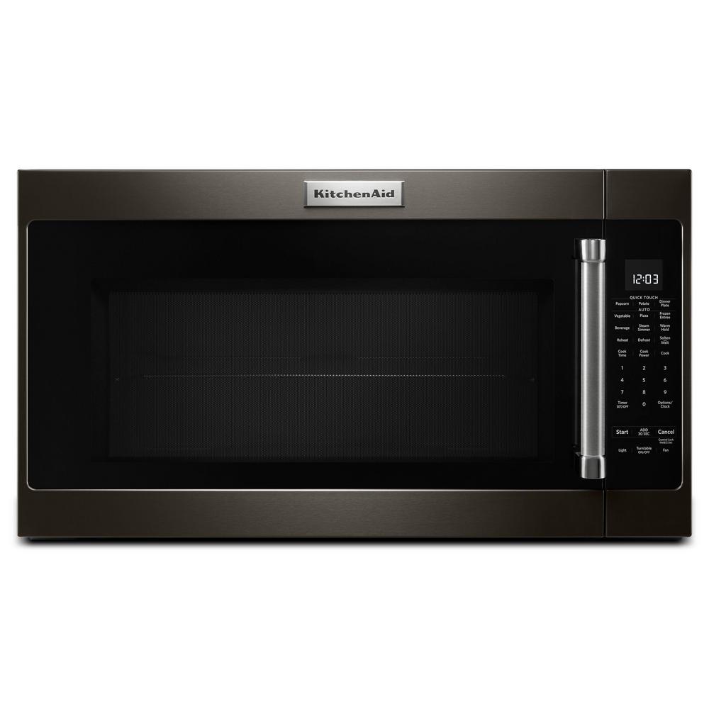 Fingerprint Resistant Kitchenaid Over The Range Microwaves Over The Range Microwave In Black Stainless With Sensor Cooking