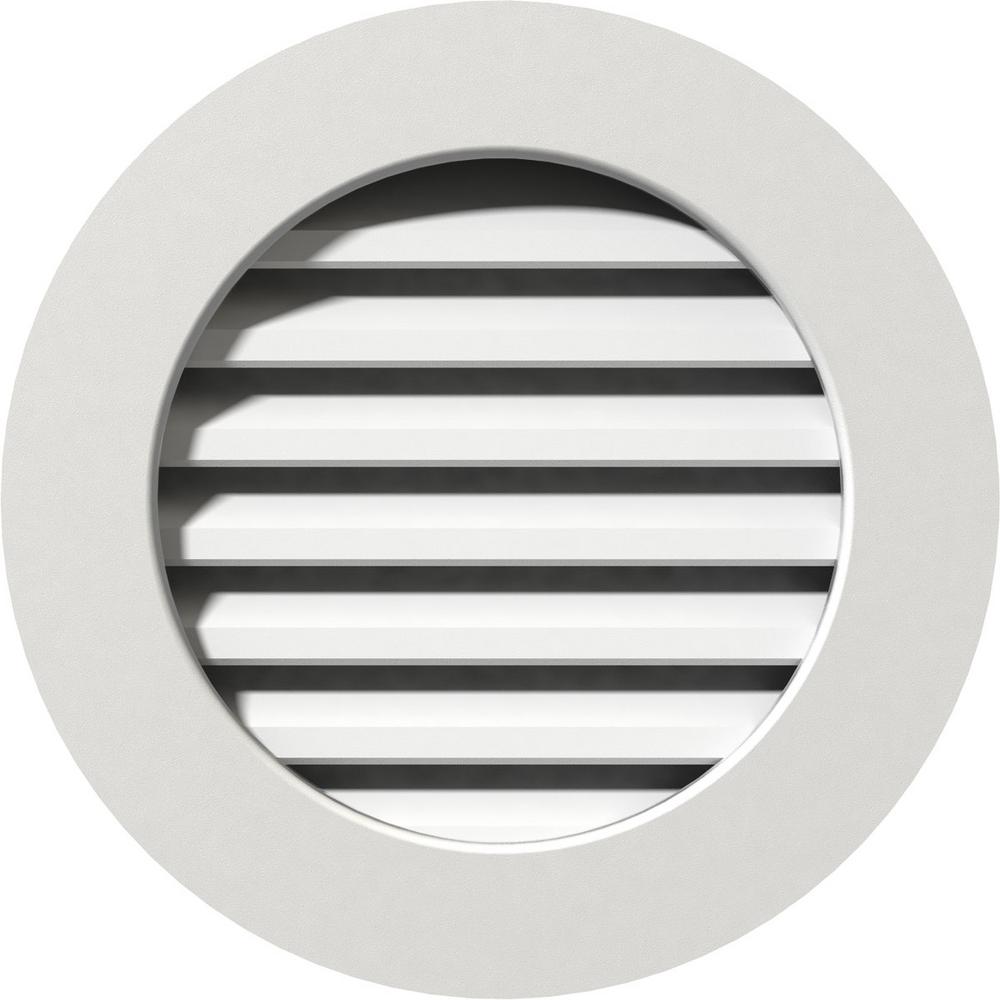 Ekena Millwork 27 in. x 27 in. PVC Functional Round Gable Vent with