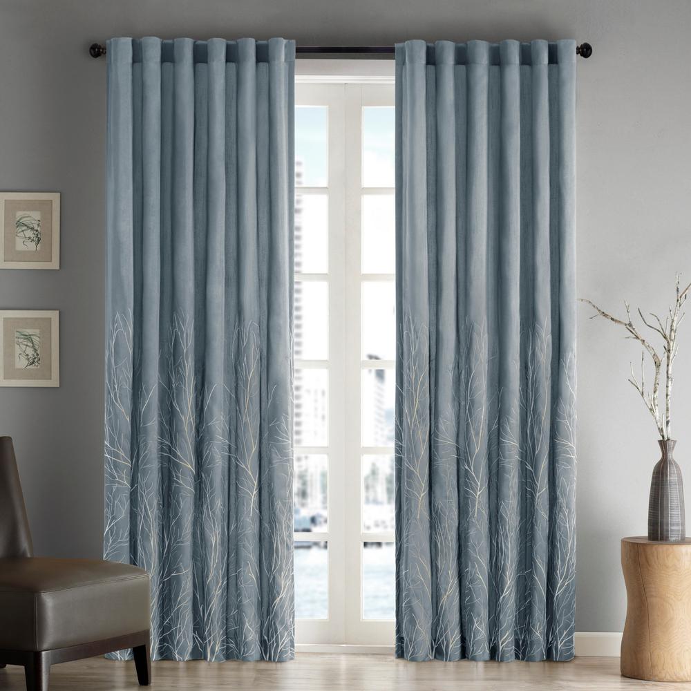 Madison Park Eliza Blue 50 In X 95 In Window Curtain Mp40 1297
