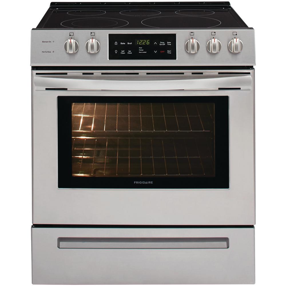 Frigidaire 30 In 5 0 Cu Ft Single Oven Electric Range With Self Cleaning Oven In Stainless Steel Ffeh3054us The Home Depot
