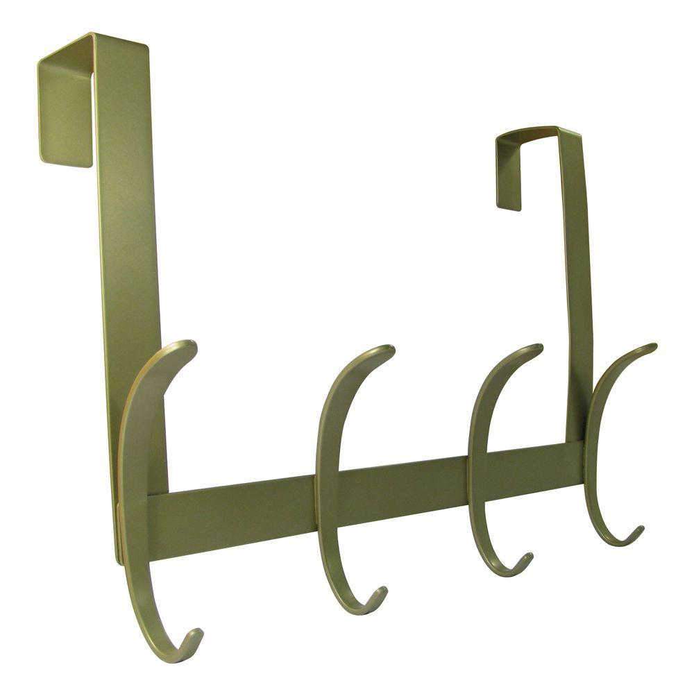 Richelieu Hardware Nystrom 12 in. Pewter 11 lb. Over the door Hook Rail with 4 Single Hooks