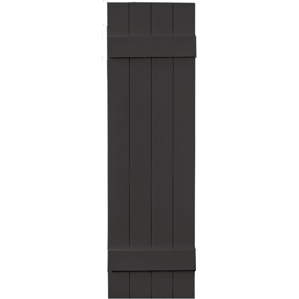 Builders Edge 14 in. x 51 in. BoardNBatten Shutters Pair, 4 Boards
