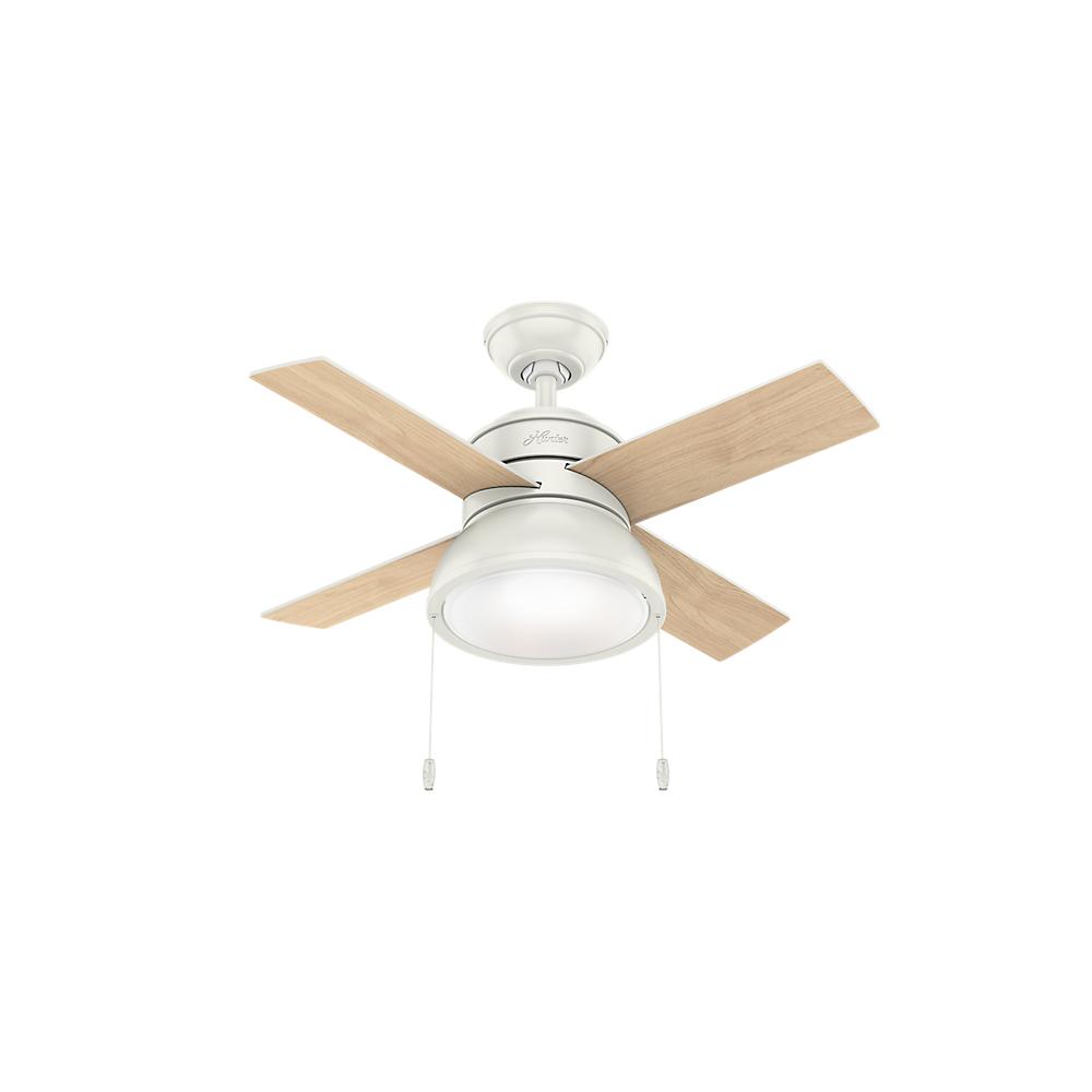 Hunter Loki 36 In Integrated Led Indoor Fresh White Ceiling Fan Hunter Loki 36 In Integrated Led Indoor Fresh White Ceiling Fan With Light Kit